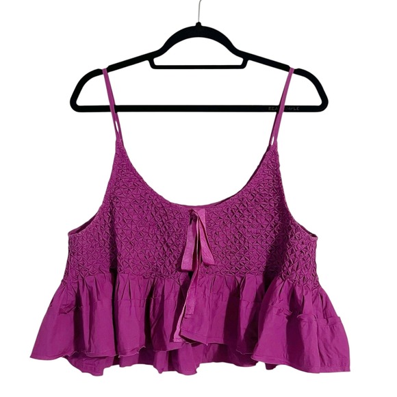 Anthropologie Smocked Swing‎ Tank Top Sleeveless Ruffle Size XL - Picture 10 of 11